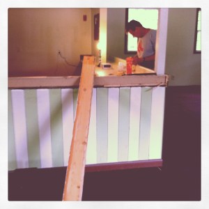 The first board comes down!